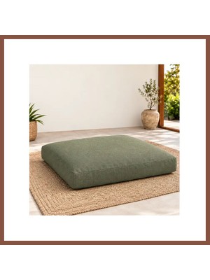 Bezos Düz Kare Yer Minderi · 60 × 60 × 8 cm | Haki | Iç Mekân Dry