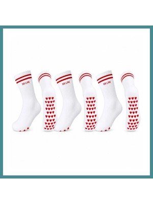 Trendexa Db Lıne Kaydırmaz 4'lü Pilates Yoga Çorabı Pamuklu Silikon Tabanlı Barre Stüdyo Spor Çorabı · Beden: 36-40 · Renk: Krem Mac