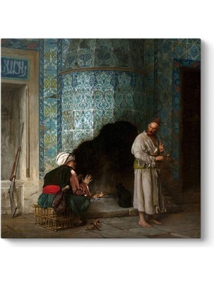 Jean Leon Gerome - Ocak Başında Sohbet Tablosu 30 x 30