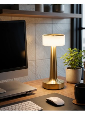 Midas Toptan Şarjlı Dokunmatik LED Masa Lambası Gold Kare Model Xxuczzzmantargoldkare-1