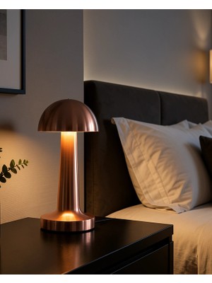 Midas Toptan LED Mantar Masa Lambası 3 Modlu USB Çıkışlı Xxuczzzmantargold-6