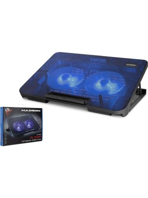 Str Store HDX4252 LED Aydınlatmalı Çift Fanlı Yükseklik Ayarlı Notebook Soğutucu - Siyah