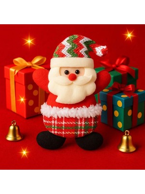 Bm 2026 Noel Yılbaşı Çam Ağacı Süsü Peluş Tekstil Örme Orta Boy 17 cm x 11 cm