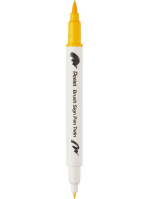 Pentel Brush Sing Pen Twin Çift Taraflı Fırça Uçlu Kalem Sarı