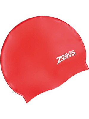 Zoggs Yetişkin Bone Swim Cap Silikon, One Size One Size Kırmızı