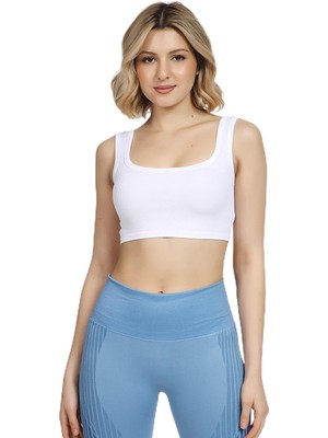 Doremi Seamless Fitilli Spor Sütyeni Beyaz M-L