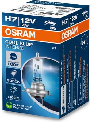 Die Grup Osram Ampul 12V H7 55W Cool Blue Intense Serisi%20 Fazla Beyaz Işık Osr 64210CBN
