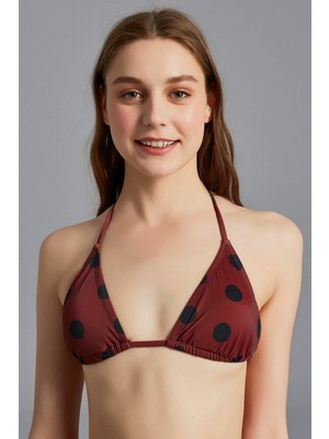 Esranın Dünyası Penti Çikolata Polka Triangle Bikini Üstü, 38, PLVLFAFM19IY-CKT, Kahve, Kadın