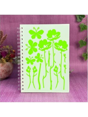 Die Grup Sia Defter Sticker,laptop Sticker Yeşil Çiçekli Pvc 48X33X0,5CM