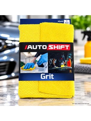 Die Grup Auto Shıft Grit Mikrofiber Kurulama Bezi 40X40 cm – Araç Kurutma, Parlatma ve Detaylı Temizlik Bezi Sarı Renk