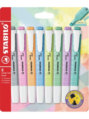 Die Grup Stabılo Swing Cool Pastel - Fosforlu Kalem - 8'li Paket - Çeşitli Renkler