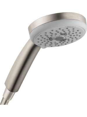 Die Grup Hansgrohe Croma 100 Düşük Akışlı 4 Inç El Duş Başlığı Modern 3 Püskürtmeli Tam, Titreşimli Masaj, Yoğun Turbo 04752820, Fırçalanmış Nikel