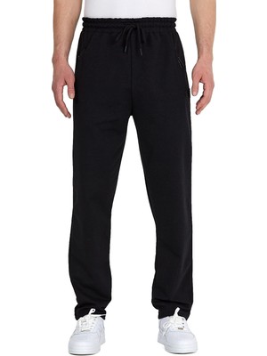 Die Grup By Comeor Eşofman Altı Erkek Pamuk Eşofman Altı – Spor Pantolonu, Jogging Pantolonu, Erkek Çocuk Boş Zaman Pantolonu, Fermuarlı Cepler, Siyah, 5xl
