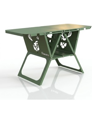 Die Grup Fiways Axis Katlanır Metal Kamp Masası, 85X41 cm Bahçe Balkon Sehpası, Ağır Hizmet Vanlife Pişirme Istasyonu, Tır Brandası Kumaşından Yapılma Çanta
