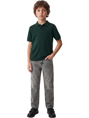 Mythriva Düğmeli Standart Boy Kısa Kollu Polo Yaka Triko Okul Tişörtü
