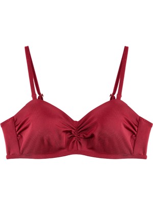 Mythriva Kalp Yaka Drape Detaylı Straplez Bikini Üstü
