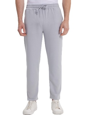 Die Grup Tudors Slim Fit Dar Kesim Beli Bağcıklı 3 Cepli Eşofman Altı, Xxl, SP250006, Gri, Erkek