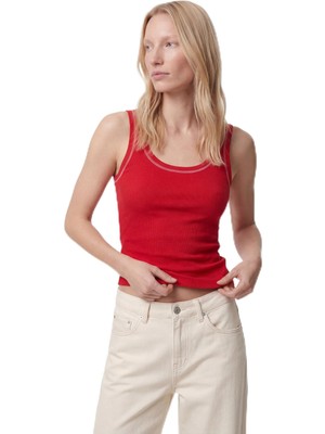 Mythriva Pamuklu Slim Fit Dikiş Detaylı U Yaka Halter Yaka Fitilli Atlet