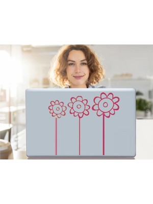 Die Grup Sia Defter Sticker,laptop Sticker Pembe Papatyali Pvc 48X33X0,5CM