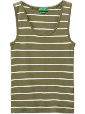 Mythriva United Colors Of Benetton Kadın Atlet 339PDH018, Yeşil, Xs