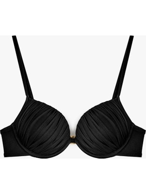 Mythriva Kalp Yaka Büzgülü Push-Up Bikini Üstü