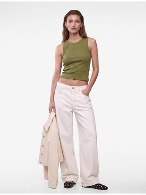 Mythriva Pamuklu Kaşkorse Slim Fit Kolsuz Bisiklet Yaka Fitilli Atlet