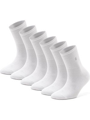 Die Grup Just Inner Erkek 6’lı Pamuklu Çorap Tenis Terletmez Yapı (14800), Beyaz, 41-44