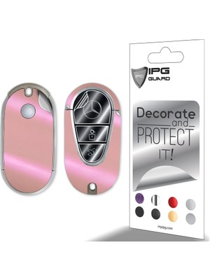 Die Grup Ipg Mercedes 2021–2025 C E S Glc Cle Eqe Eqs Sl Serisi Uyumlu Smart Key Koruyucu – Dekoratif Sticker Seti (Kılıf Değildir) (Şeker Sedefli Pembe)