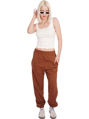 Die Grup Madmext Kahverengi Comfort Fit Eşofman Altı MG1353,KAHVERENGI L