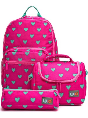Mythriva Wia Kalp Desenli Kız Çocuk Okul Sırt Çantası, Standart, WS-001, Pembe, Kız-Çocuk