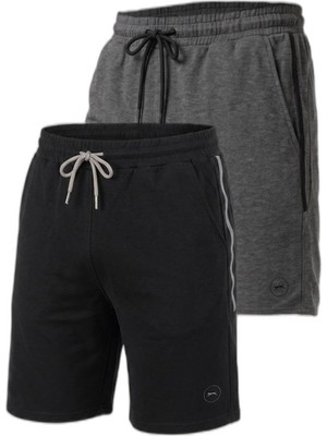 Mythriva Slazenger Nolan I 2 Li Set Erkek Siyah - Koyu Gri Şort