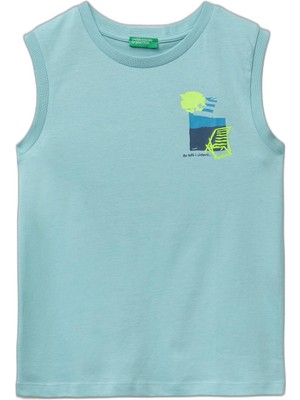 Mythriva United Colors Of Benetton Erkek Çocuk Canotta 3I1XCH028 Atlet, Mavi, 120