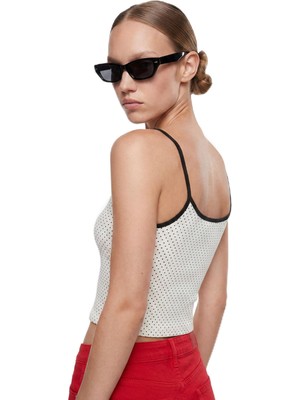 Mythriva Pamuklu Slim Fit Ince Askılı Puantiyeli Atlet