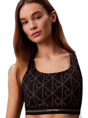 Mythriva Kadın Ck Yazı Desen Kolsuz Slim Fit Rahat Siyah Sporcu Sütyeni LVGWS6K347-ZKY