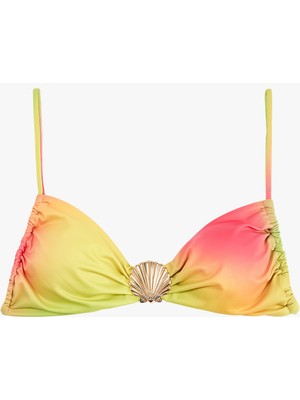 Vionna Deniz Kabuğu Aksesuar Detaylı Büzgülü Bikini Üstü