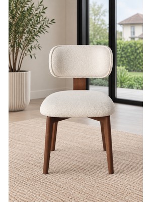 Edsy Home Inci Sandalye Ceviz Ahşap Tekli