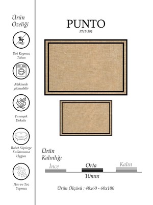 Kilim Home Punto Jüt Görünümlü Siyah Çizgi Dijital Baskı Yıkanan Kaymaz Ikili Banyo Paspas Takımı 40X60 60X100
