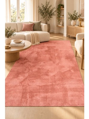 Prestij Ravel Peluş Halı Rose Kabartmalı Ekstra Yumuşak Kaymaz Tabanlı Tüy Dökmez Toz Tutmaz Halı Özel Ölçü