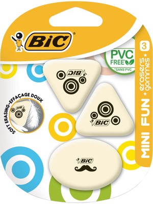 Vionna Bıc Silgi Mini Fun Sentetik Kauçuk, Blister, Her Biri 3 Adet