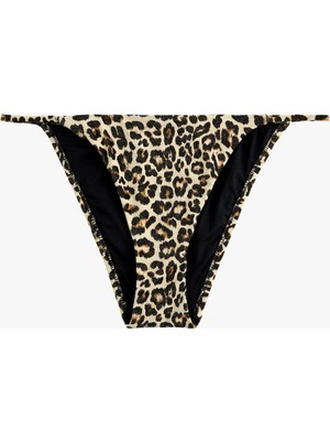 Şanal Metalik Iplik Detaylı Parıltılı Leopar Desenli Bikini Altı