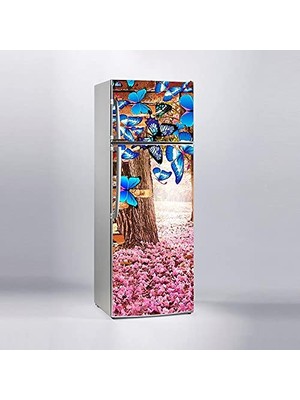 Vionna Buzdolabı Sticker Kaplama Dolap Kaplama Etiketi Kelebek Güller