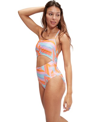 Şanal Speedo Kadın Yeni Trend Baskılı Yüzme Kostümü Komik Pembe Balkabağı Baharatı Meraklı Mavi Aşk Tanrısı Mercan, Komik Pembe, Kabak Baharatı, Meraklı Mavi, Aşk Tanrısı Mercan, 34