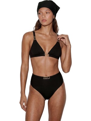 Şanal Aksesuar Detaylı Yüksek Bel Bikini Altı