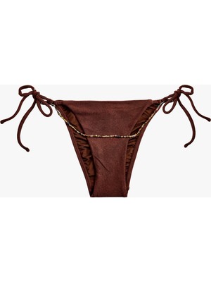 Şanal Çıkarılabilir Boncuk Zincir Detaylı Slip Bikini Altı