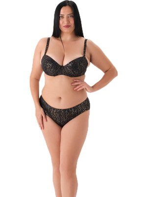 Şanal Eros Kadın 4089BK Kaplı Balenli Bikini Tk. Siyah 44