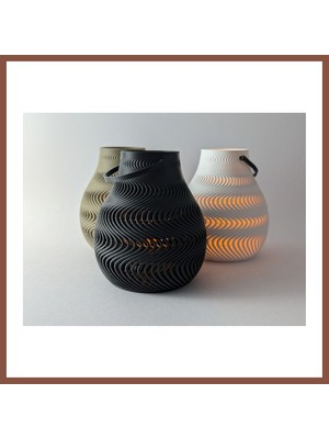 Bezos 3D Baskı Dalga Desenli Tealight Mumluk Modern LED Mum Tutucu Dekoratif Işıklı Dry