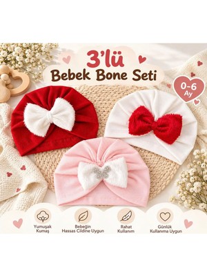 Mini Boncuk Miniboncuk Kırmızıkalpler Büzgülü Bone