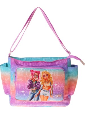 Şanal Wow Generation Kız Çocuk Star Desenli Pembe - Mor Renkli Omuz Çantası - W6034