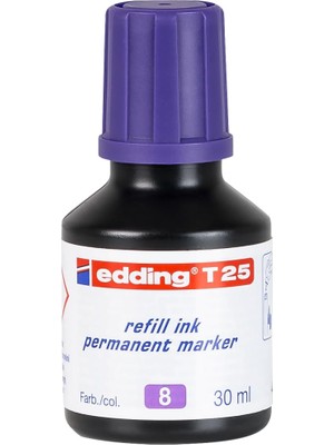 Şanal Edding T 25 Permanent Yedek Mürekkep - Kalıcı Mürekkep - Mor - 25 ml