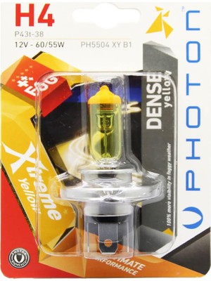 Şanal Photon Ampul H4 12V 60/55W Xtreme Yellow (Tekli Blister) Pht PH5504 Xy B1